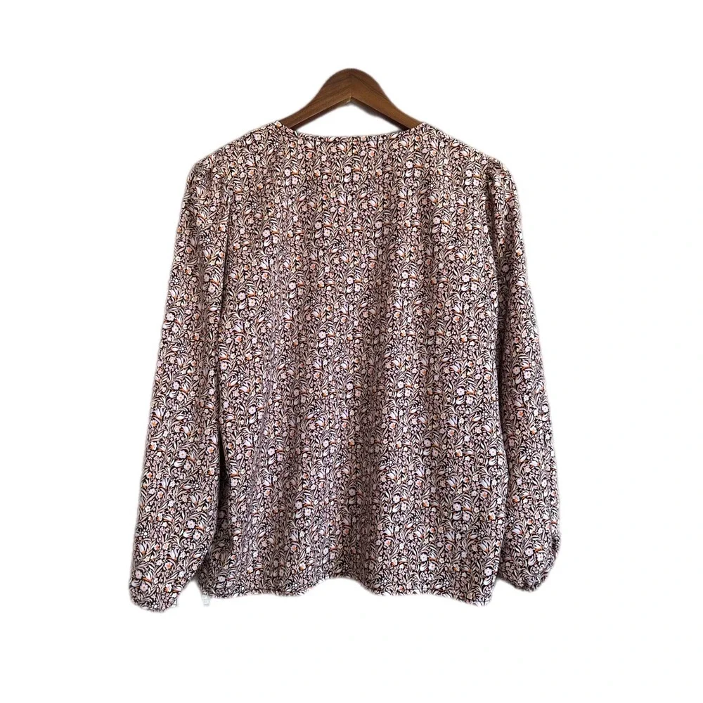 J. Crew Floral Keyhole Blouse Long Sleeve Women's Size‎ Medium